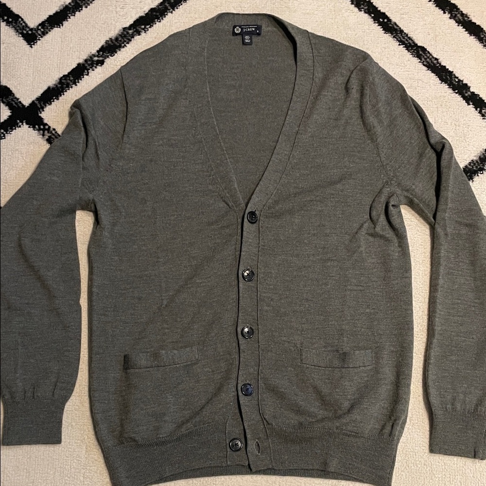 J. Crew Men's Gray Cardigan Sweater